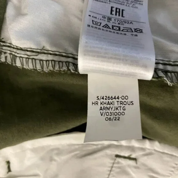 GAP Women's Army Green Trousers - High Rise - Size 18 - NWT Stretch Cotton Pants - Picture 10 of 12